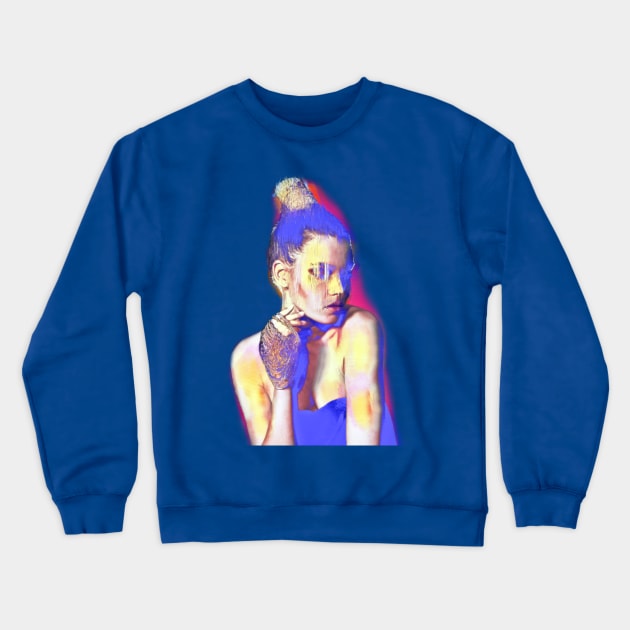 Glamour Glitch Crewneck Sweatshirt by RoxanneG